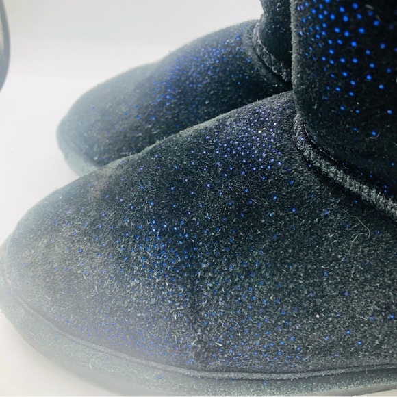 Bearpaw black suede with blue specs winter fashion boots Abigail Size 7 - Picture 11 of 11